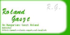 roland gaszt business card